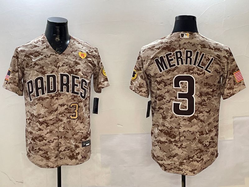 Men San Diego Padres #3 Merrill Camo Game 2025 Nike MLB Jersey style 2->san diego padres->MLB Jersey